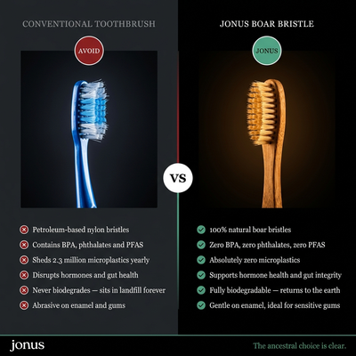 Natural Bamboo Toothbrush with Pig or Horse Hair Bristles